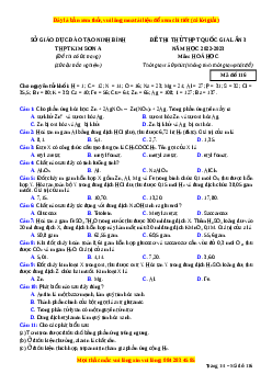 Đề thi thử Hóa Học trường Kim Sơn A lần 3 năm 2023