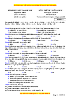Đề thi thử Hóa Học trường Kim Sơn A lần 3 năm 2023