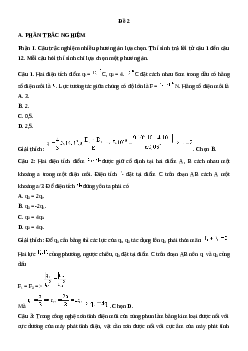Đề thi giữa kì 2 Vật lí 11 Kết nối tri thức (Đề 2 cấu trúc mới)