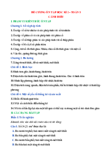 Đề cương ôn tập Cuối kì 2 Toán lớp 5 Cánh diều