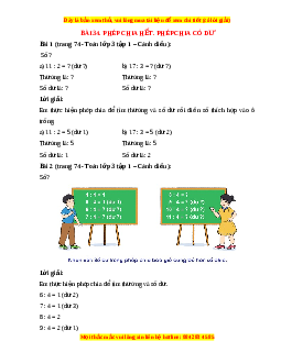 Giải Sgk Toán lớp 3 Bài 34: Phép chia hết. Phép chia có dư (Cánh diều)