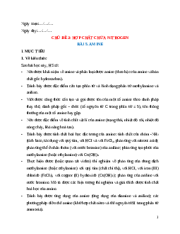 Giáo án Bài 5 Hóa học 12 Cánh Diều: Amine