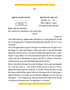 Đề thi giữa kì 1 Ngữ văn 8 Cánh diều (đề 5)