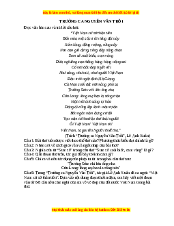 Phiếu bài tập Tuần 5 Trường ca Nguyễn Văn Trỗi Ngữ văn 6