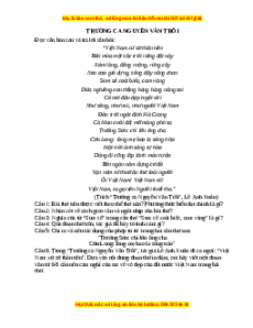 Phiếu bài tập Tuần 5 Trường ca Nguyễn Văn Trỗi Ngữ văn 6