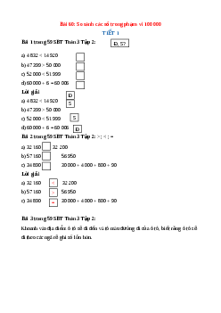 VBT Toán lớp 3 Bài 60 (Kết nối tri thức): So sánh các số trong phạm vi 100 000