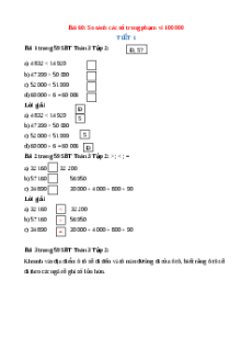 VBT Toán lớp 3 Bài 60 (Kết nối tri thức): So sánh các số trong phạm vi 100 000