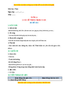 Giáo án Đo độ dài Toán lớp 1 Cánh diều