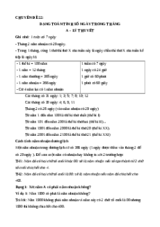 Chuyên đề Dạng toán tính số ngày trong tháng lớp 4 (có lời giải)