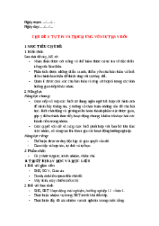 Giáo án Chủ đề 2: Tự tin và thích ứng với sự thay đổi HĐTN 11 Chân trời sáng tạo