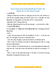 Lý thuyết Khoa học tự nhiên 7 Chân trời sáng tạo Bài 26: Thực hành về hô hấp tế bào ở thực vật thông qua sự nảy mầm của hạt
