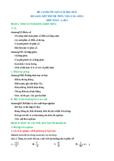 Đề cương ôn tập Cuối kì 2 Toán 6 Kết nối tri thức Cấu trúc mới