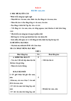 Giáo án Tuần 23 Tiếng việt lớp 1 Cánh diều