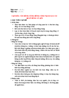 Giáo án Chủ đề 6: Vận động cộng đồng cùng tham gia các hoạt động xã hội HĐTN 10 Chân trời sáng tạo