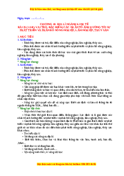 Giáo án Bài 25 Địa lí 10 Chân trời sáng tạo (2024): Vai trò, đặc điểm, các nhân tố ảnh hưởng tới sự phát triển và phân bố nông nghiệp, lâm nghiệp, thủy sản