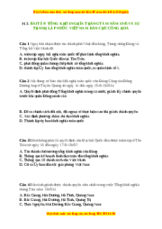 Trắc nghiệm Bài 23 Lịch sử 9: Tổng khởi nghĩa tháng Tám năm 1945 và sự thành lập nước Việt Nam Dân chủ Cộng hòa