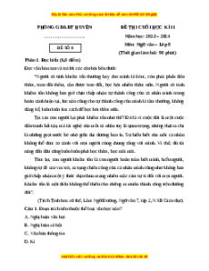 Đề thi cuối kì 2 Ngữ văn 8 Kết nối tri thức (Đề 6)