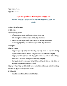 Giáo án Bài 12 Đạo đức lớp 4 Cánh diều: Em thực hiện quyền và bổn phận của trẻ em