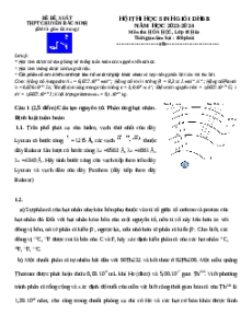 Đề thi HSG Hóa học 10 Trường THPT Chuyên Bắc Ninh