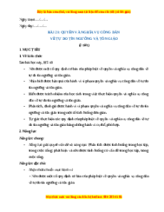 Giáo án Bài 21 KTPL 11 Chân trời sáng tạo: Quyền và nghĩa vụ công dân về tự do tín ngưỡng và tôn giáo