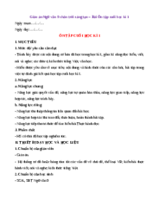 Giáo án Ôn tập cuối học kì 1 (2024) Ngữ Văn 9 Chân trời sáng tạo