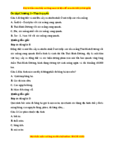 Trắc nghiệm tổng hợp Chương 3 Địa Lí 10 Kết nối tri thức