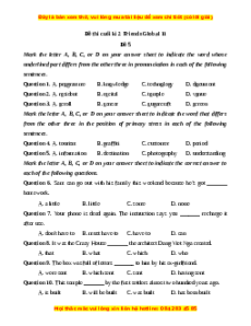 Đề thi cuối kì 2 Tiếng Anh 11 Friends global (Đề 5)