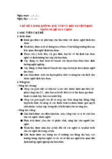 Giáo án Chủ đề 8: Định hướng học tập và rèn luyện theo nhóm nghề lựa chọn HĐTN 10 Chân trời sáng tạo