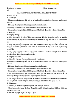 Giáo án Hợp chất hữu cơ và hoá học hữu cơ Hóa học 11 Kết nối tri thức