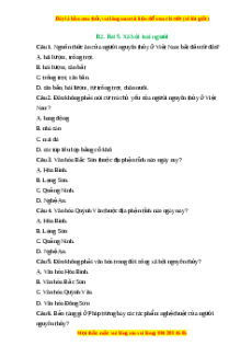 Trắc nghiệm Bài 5 Lịch sử 6 Kết nối tri thức: Xã hội nguyên thủy