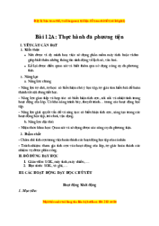 Giáo án Bài 12A Tin học lớp 4 Kết nối tri thức: Thực hành đa phương tiện