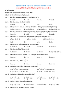 Bài tập ôn tập + Đề kiểm tra Toán 9 Chương 2 Chân trời sáng tạo