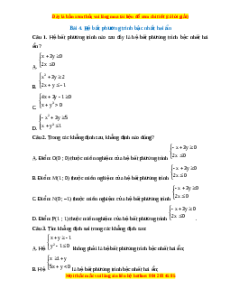 Trắc nghiệm Hệ bất phương trình bậc nhất hai ẩn Toán 10 Kết nối tri thức