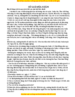 Phiếu bài tập Tuần 4 Sử giá mùa xuân Ngữ văn 6