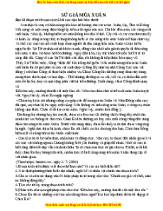 Phiếu bài tập Tuần 4 Sử giá mùa xuân Ngữ văn 6