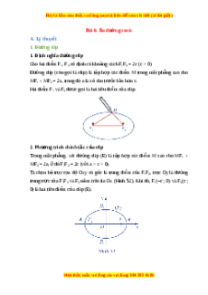 Lý thuyết Bài 6: Ba đường conic Toán 10 Cánh diều