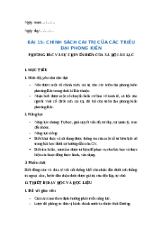 Giáo án Bài 15 Lịch sử 6 Kết nối tri thức (năm 2024): Chính sách cai trị của các triều đại phong kiến phương Bắc