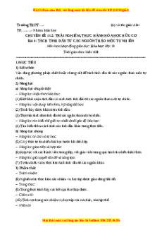 Giáo án chuyên đề Tách tinh dầu từ các nguồn thảo mộc tự nhiên Hóa 11 Cánh diều