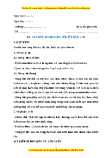 Giáo án Thực hành: Cảm ứng ở thực vật Sinh học 11 Kết nối tri thức