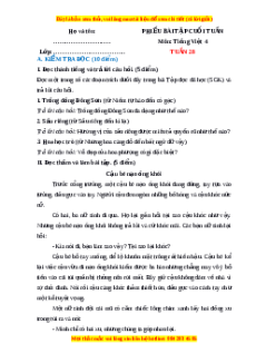 Bài tập cuối tuần Tiếng việt 4 Tuần 28 (có lời giải)