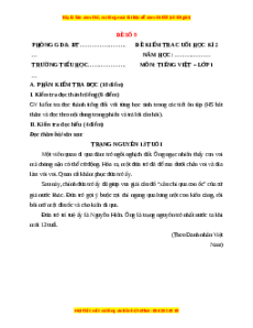 Đề thi Tiếng Việt lớp 1 Học kì 2 Kết nối tri thức (Đề 9)