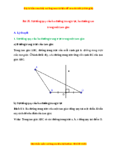 Lý thuyết Bài 35: Sự đồng quy của ba đường trung trực, ba đường cao trong một tam giác