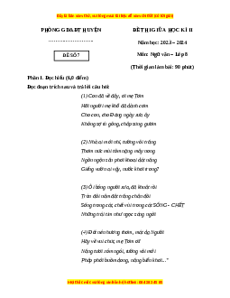 Đề thi giữa kì 2 Ngữ văn 8 Kết nối tri thức (Đề 7)