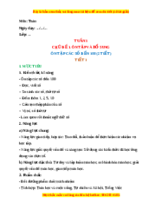 Giáo án Ôn tập các số đến 100 (Tiết 1) Toán 2 Chân trời sáng tạo