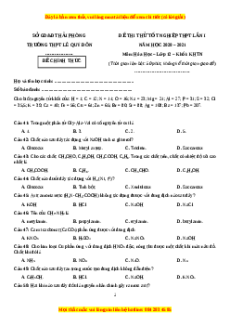 Đề thi thử Hóa Học trường Lê Quý Đôn lần 1 năm 2021