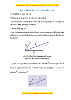 Lý thuyết Vật lý 10 Chân trời sáng tạo Bài 13: Tổng hợp lực – Phân tích lực