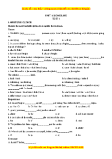 Trắc nghiệm Unit 1: Home life Tiếng Anh 12 - Mai Lan Hương