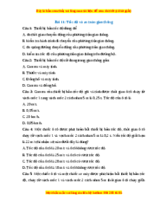 Trắc nghiệm Tốc độ và an toàn giao thông KHTN 7 Chân trời sáng tạo