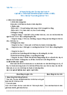 Giáo án Âm nhạc lớp 3 Chân trời sáng tạo
