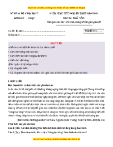 Đề thi thử tốt nghiệp Ngữ Văn Sở GD&ĐT Vĩnh Phúc năm 2024